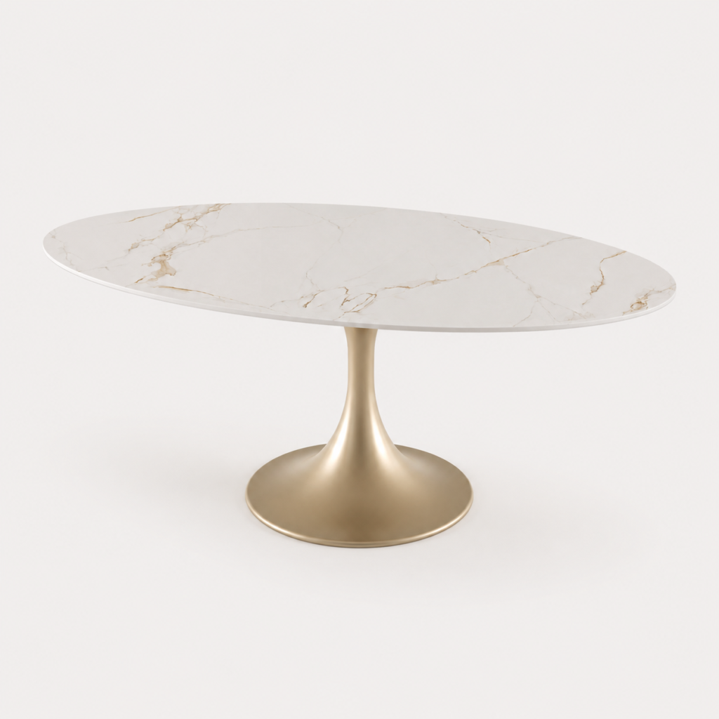 NYMPHEA Dining Table With Gold Legs, 180 cm