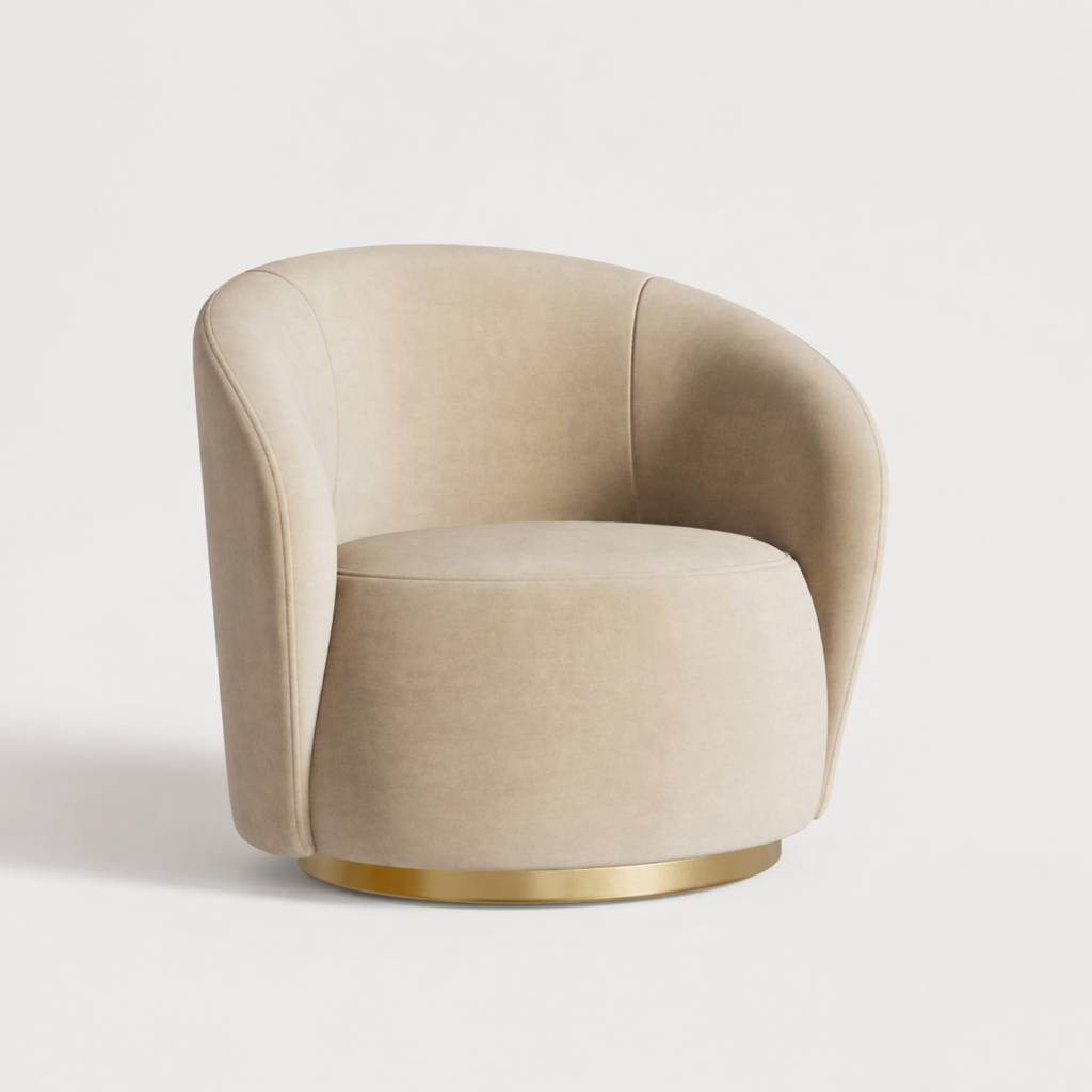 JADE Velvet Swivel Armchair