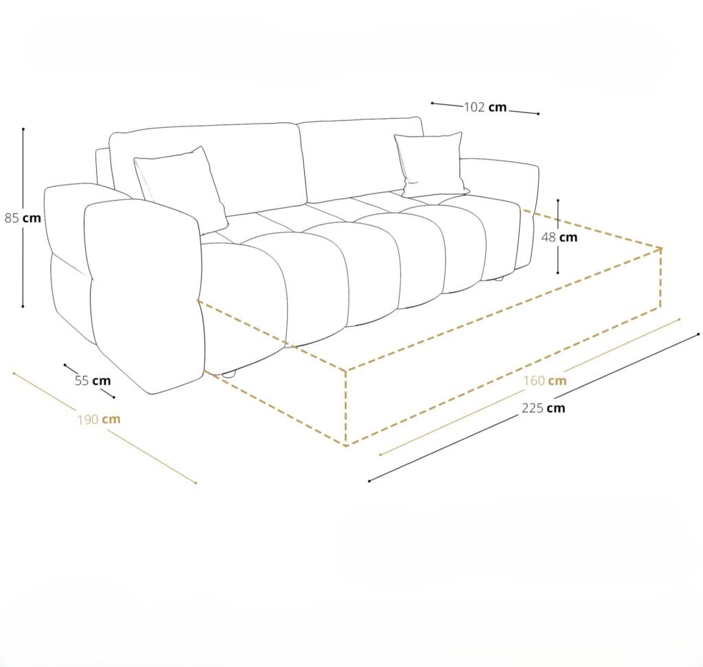 RAFAEL Velvet Express Convertible Sofa