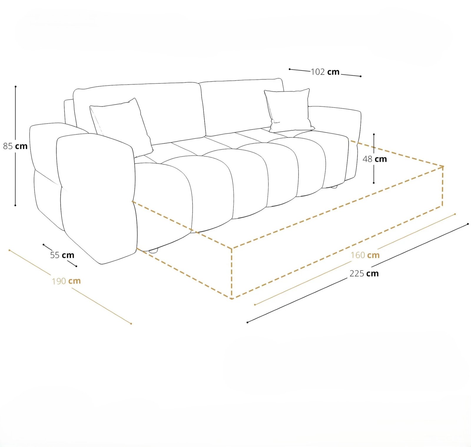 RAFAEL Velvet Express Convertible Sofa - Image 7