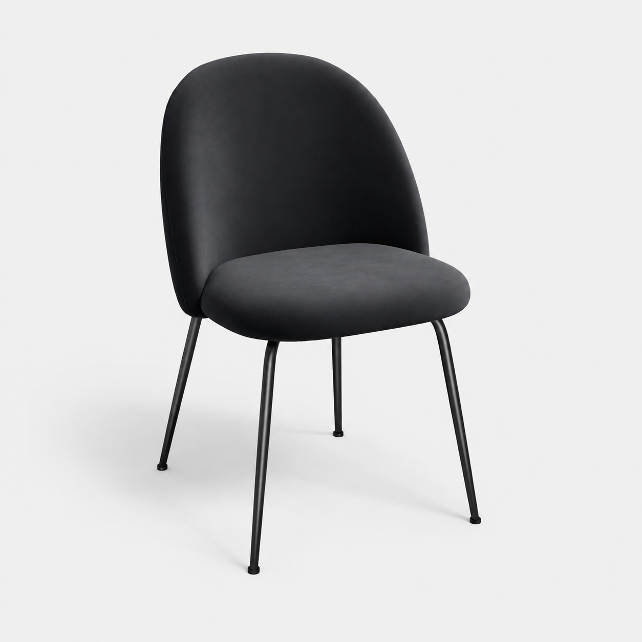 Set Of 2 ELLA Velvet Chairs With Black Legs - Image 1