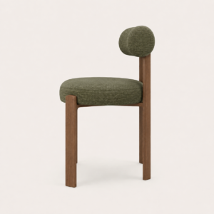 Set Of 2 OREN Khaki Green Chenille Velvet Chairs - Image 2