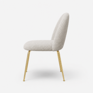 Set Of 2 ELLA Bouclette Chairs With Gold Legs - Image 5