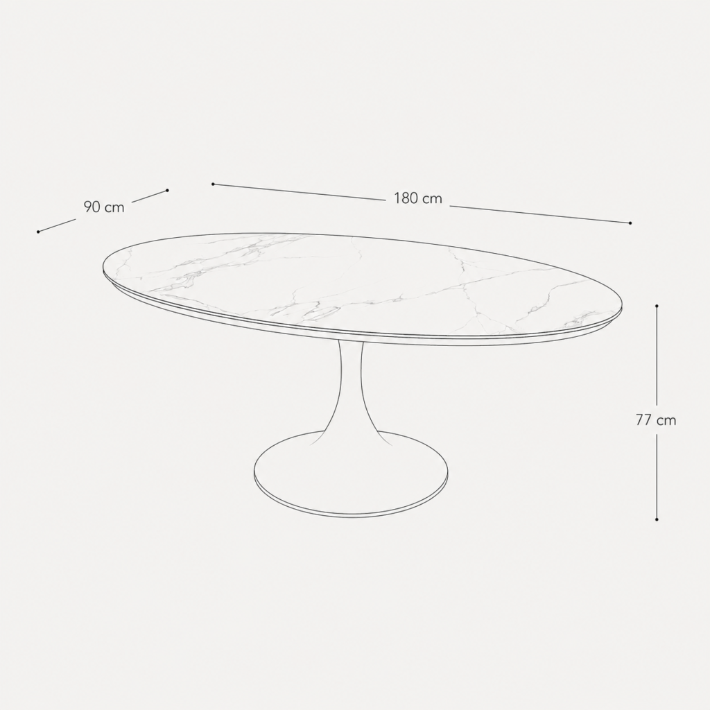 NYMPHEA Dining Table With Gold Legs, 180 cm