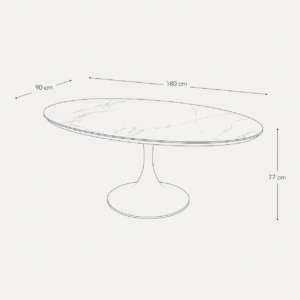NYMPHEA Dining Table With Gold Legs, 180 cm - Image 4
