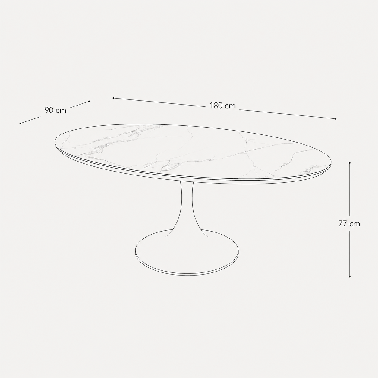NYMPHEA Dining Table With Gold Legs, 180 cm - Image 4