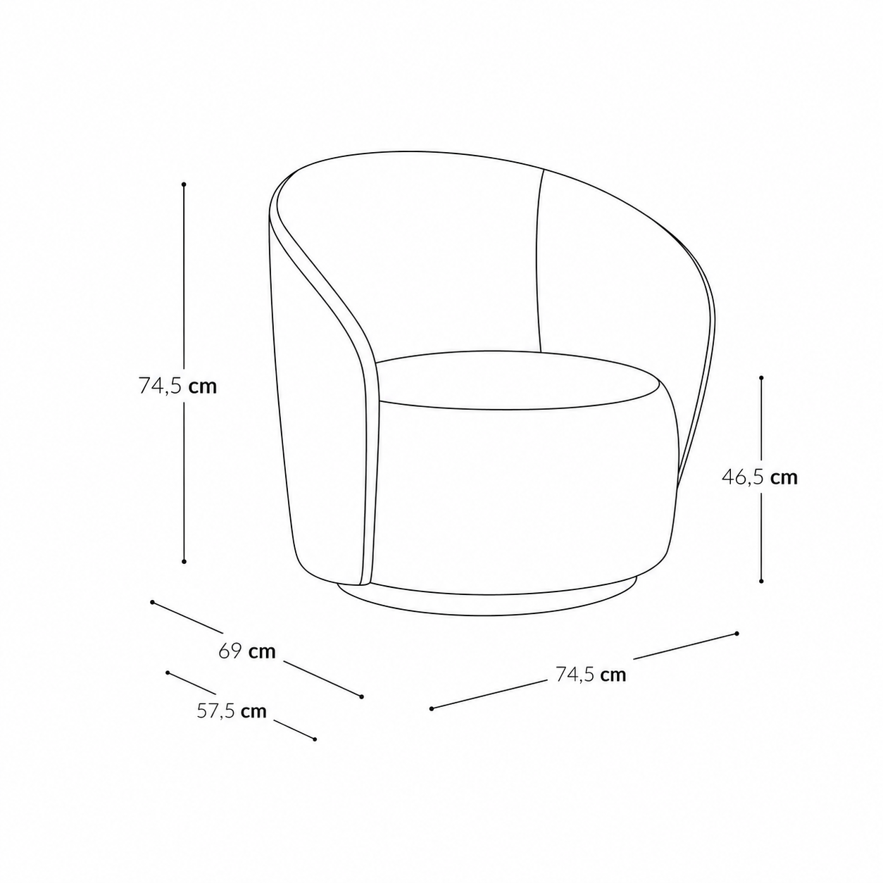 JADE Velvet Swivel Armchair - Image 5