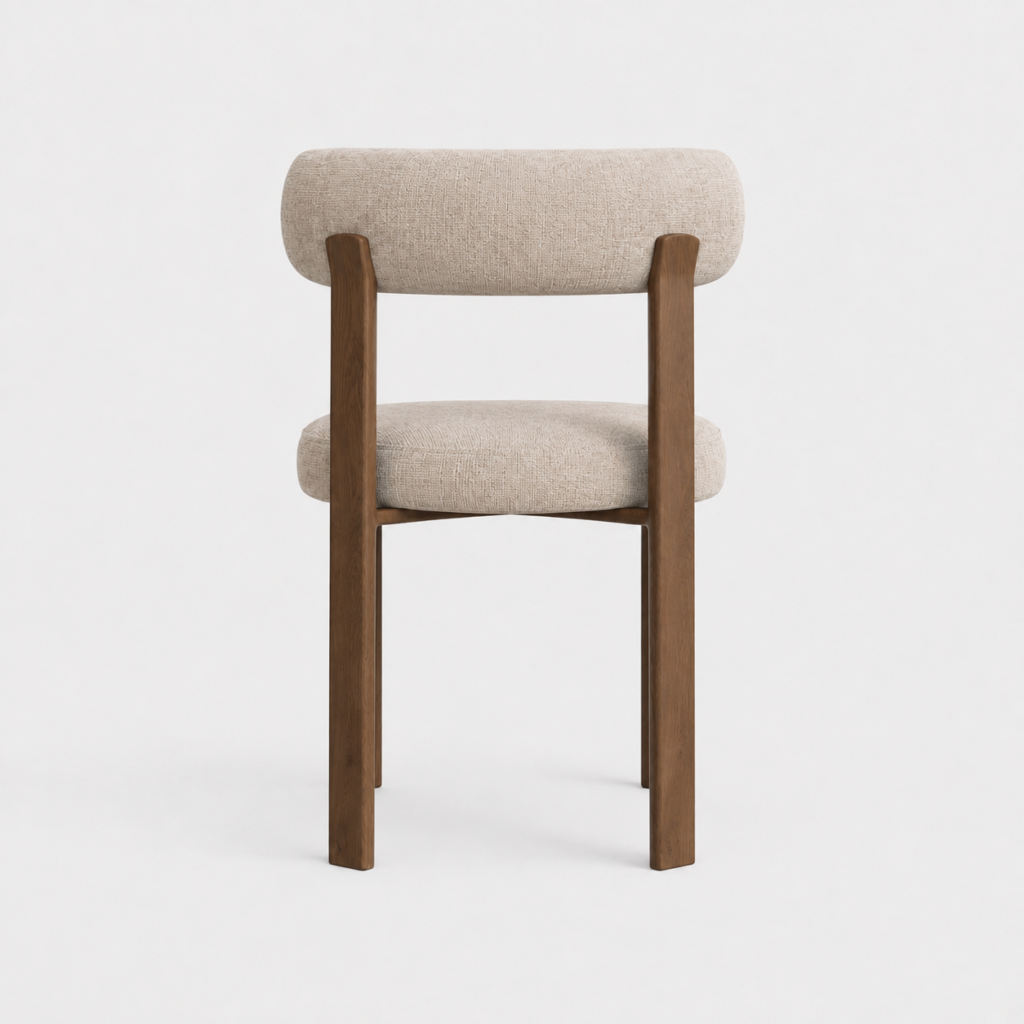 Set Of 2 OREN Beige Embossed Velvet Chairs