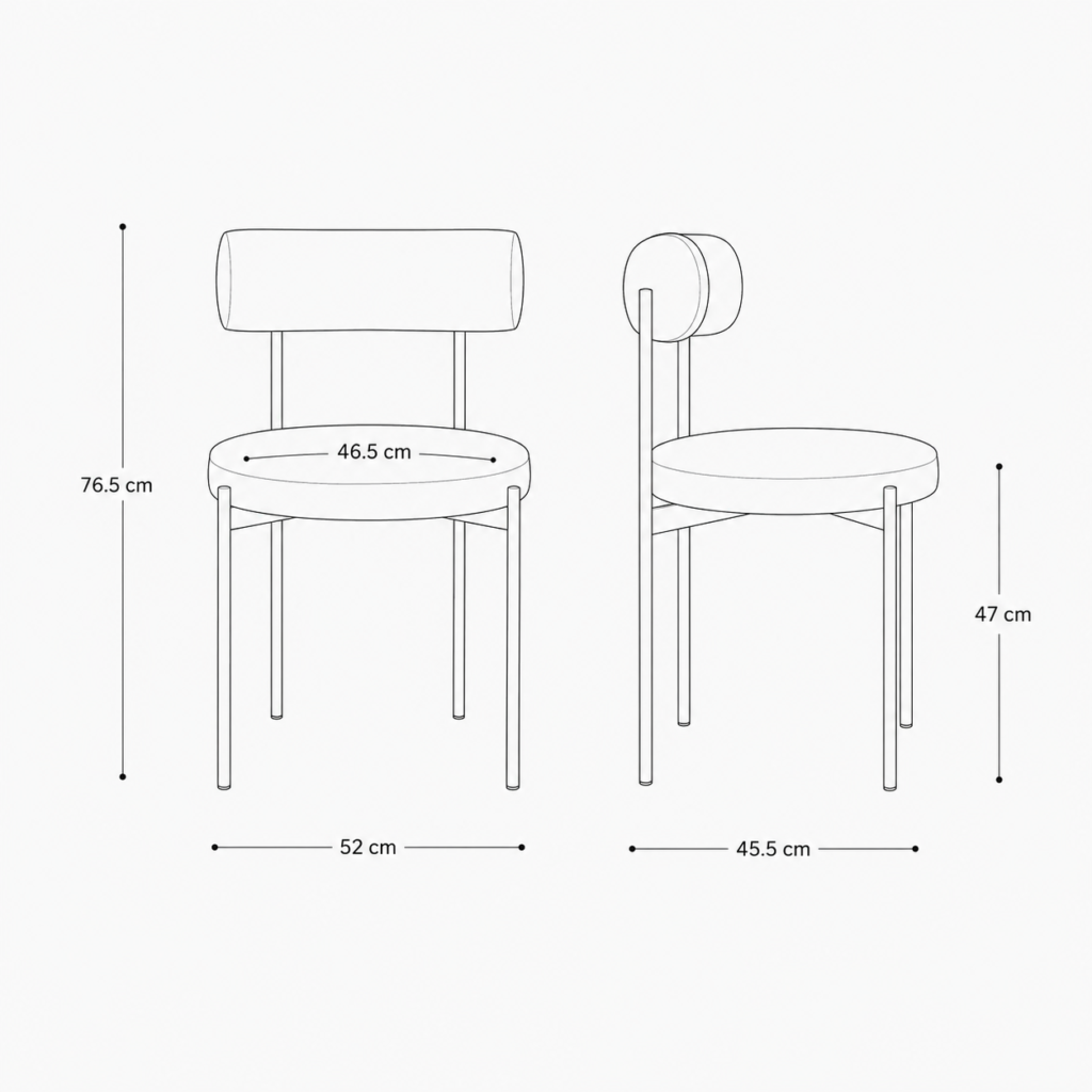 Set Of 2 ADELE Terracotta Bouclé Fabric Chairs With Black Legs
