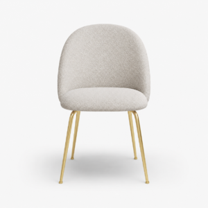 Set Of 2 ELLA Bouclette Chairs With Gold Legs - Image 3
