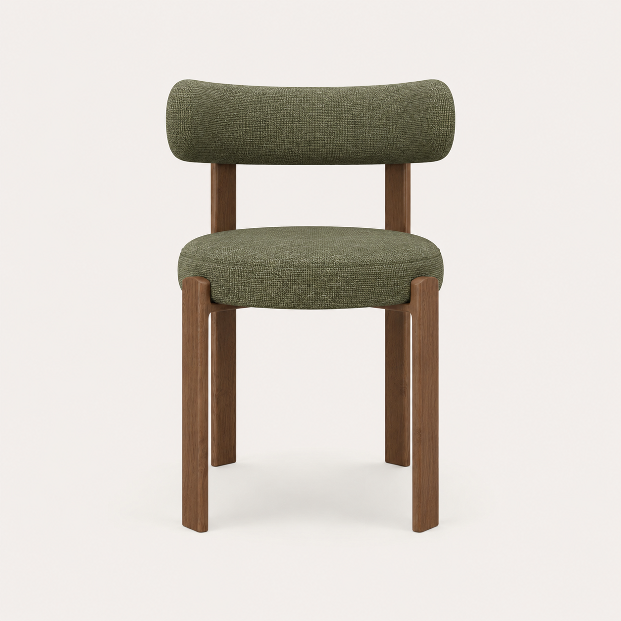 Set Of 2 OREN Khaki Green Chenille Velvet Chairs - Image 4