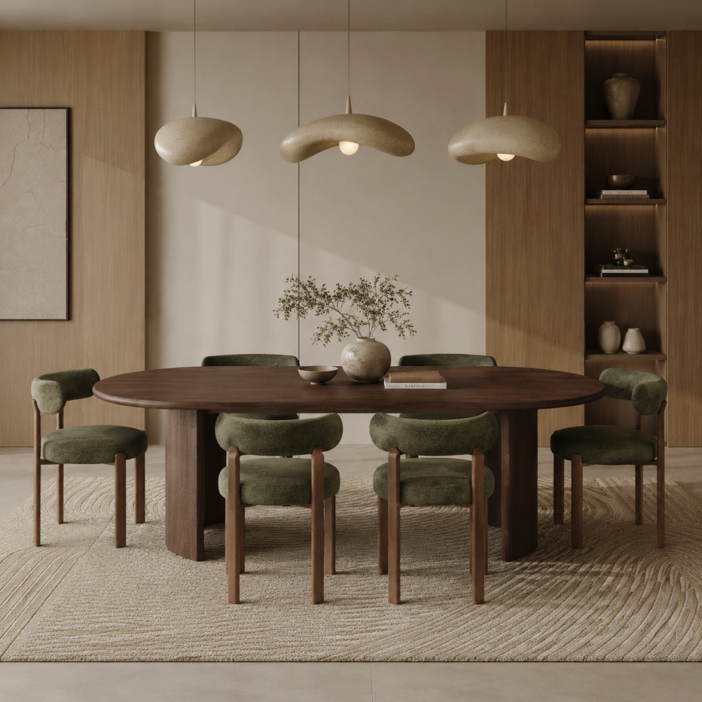Set Of 2 OREN Khaki Green Chenille Velvet Chairs