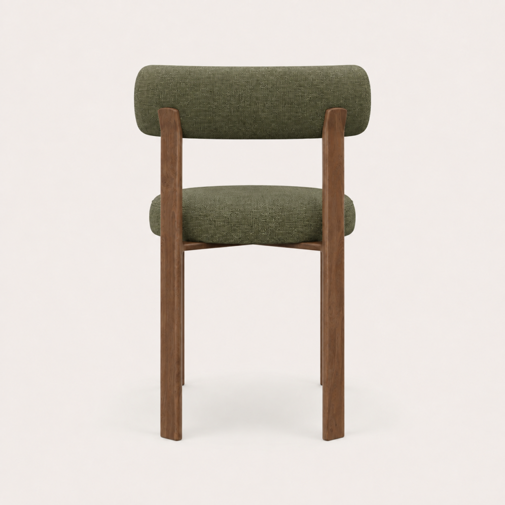 Set Of 2 OREN Khaki Green Chenille Velvet Chairs