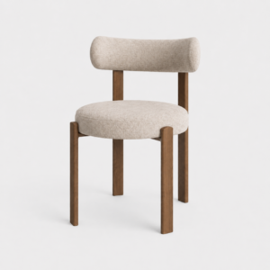 Set Of 2 OREN Beige Embossed Velvet Chairs - Image 1