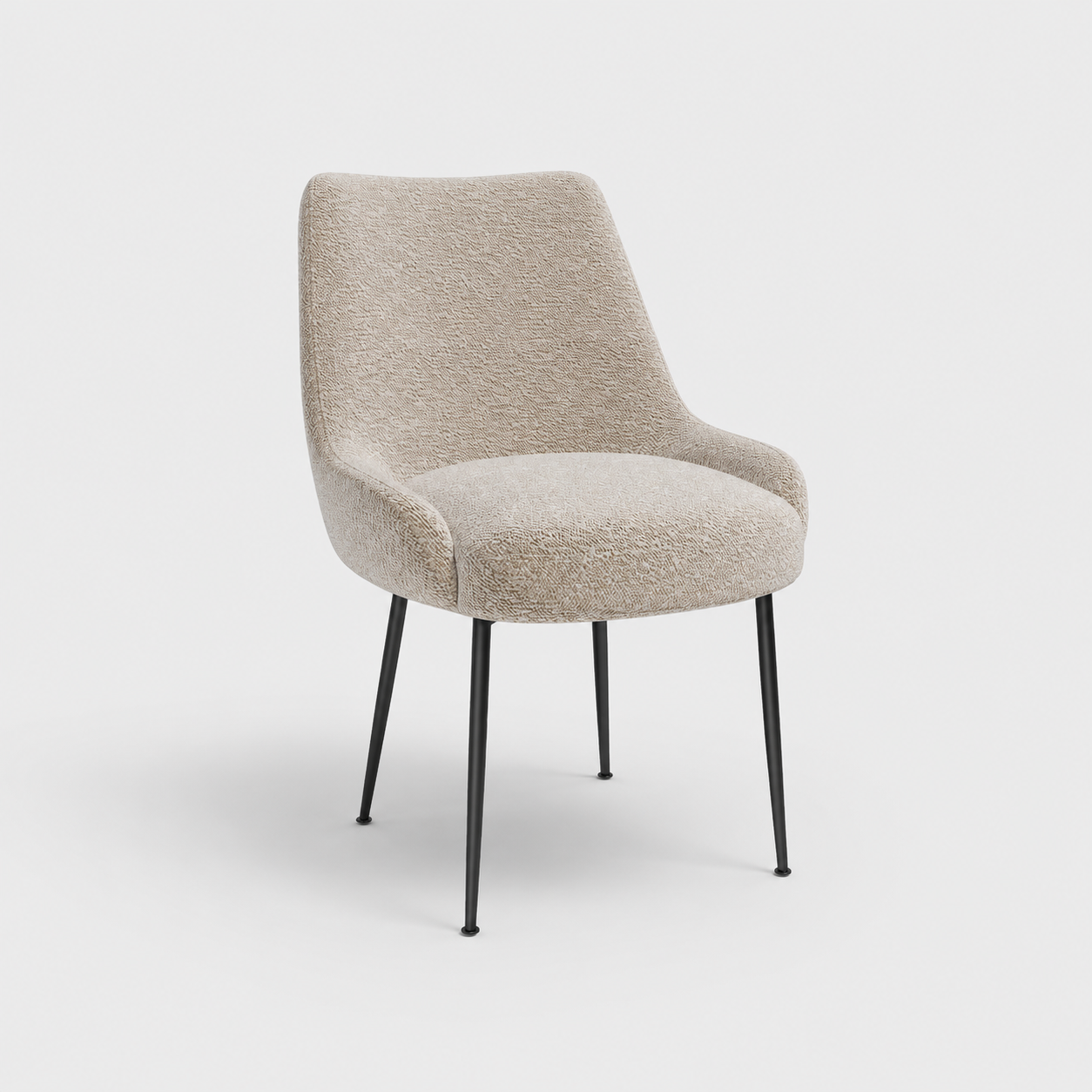 Set of 2 RAKL Bouclette Chairs With Black Legs - Image 1