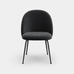 Set Of 2 ELLA Velvet Chairs With Black Legs - Image 3
