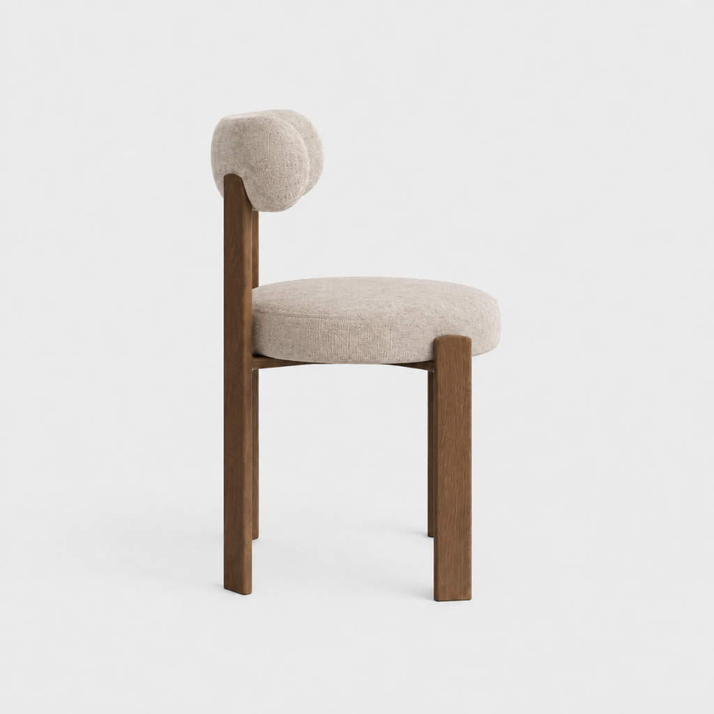 Set Of 2 OREN Beige Embossed Velvet Chairs