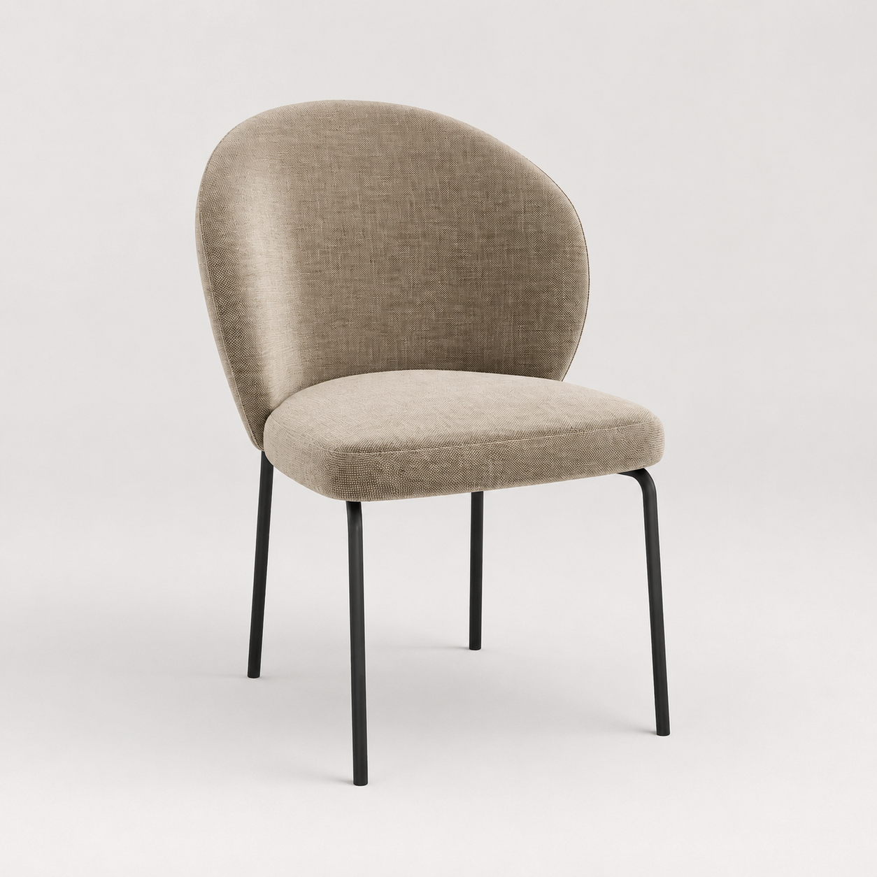 Set of 2 ARIA Chairs, Soft-Touch Woven Fabric, Black Legs - Image 1