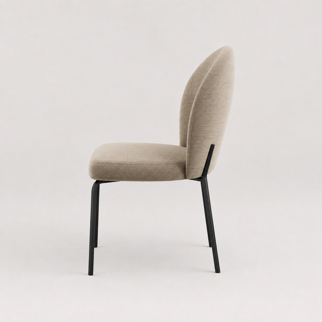 Set of 2 ARIA Chairs, Soft-Touch Woven Fabric, Black Legs - Image 3