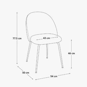 Set Of 2 ELLA Bouclette Chairs With Gold Legs - Image 8