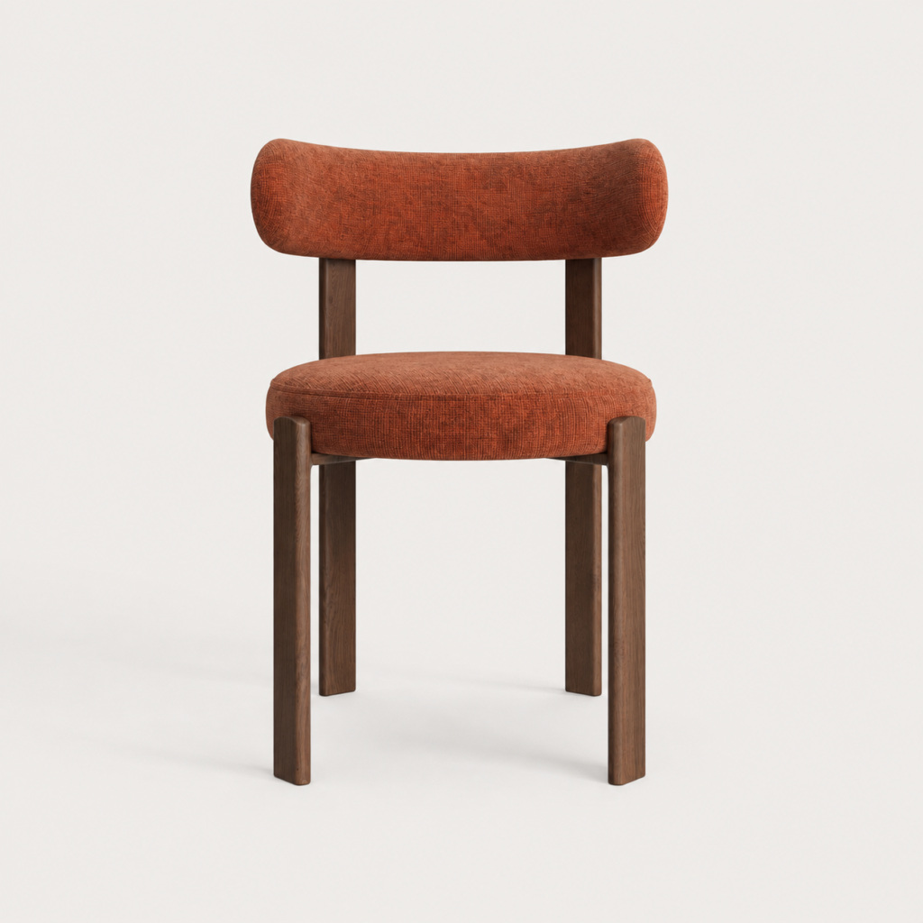 Set Of 2 OREN Terracotta Embossed Velvet Chairs