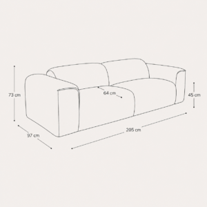 NOVA Woven Velvet 3-seater Sofa - Image 5