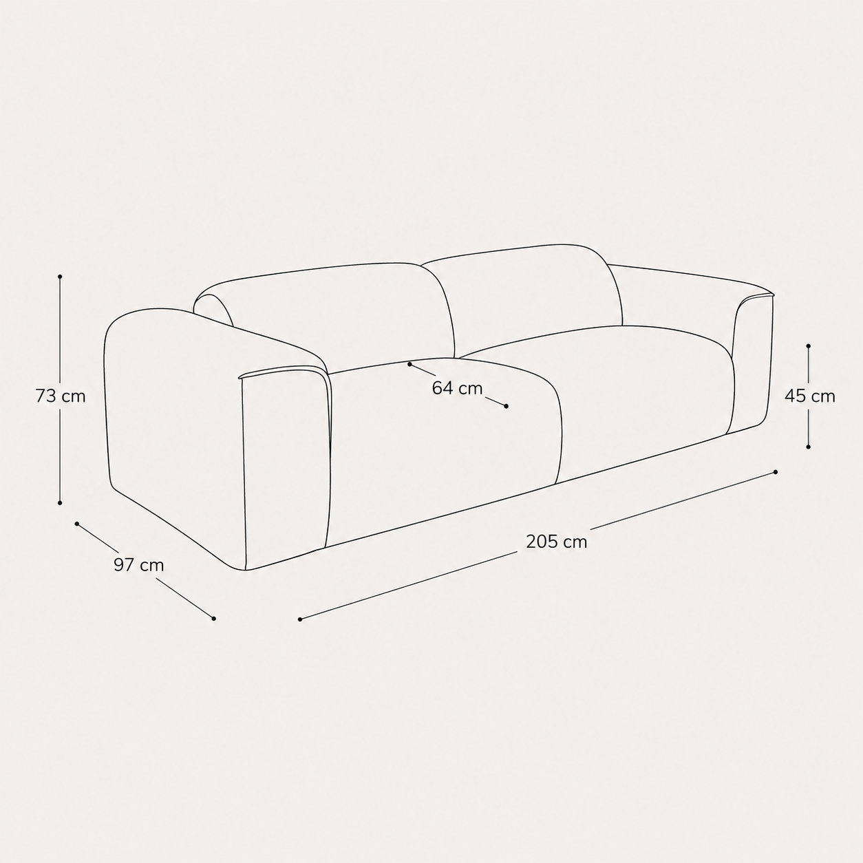 NOVA Woven Velvet 3-seater Sofa - Image 5