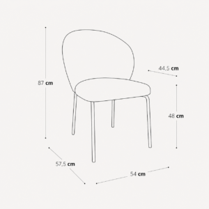 Set of 2 ARIA Chairs, Soft-Touch Woven Fabric, Black Legs - Image 5