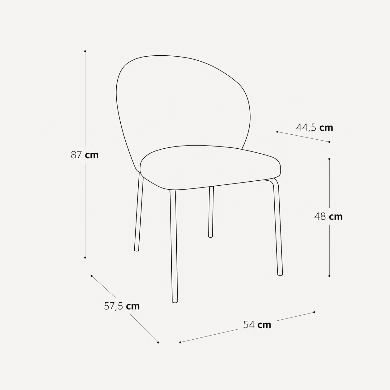 Set of 2 ARIA Chairs, Soft-Touch Woven Fabric, Black Legs - Image 5