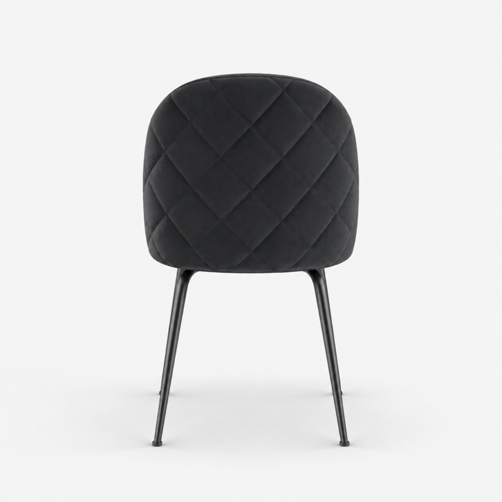 Set Of 2 ELLA Velvet Chairs With Black Legs