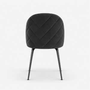Set Of 2 ELLA Velvet Chairs With Black Legs - Image 4