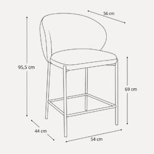 Set of 2 Luca Velvet Stools with Black Legs - Image 7