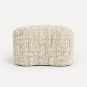 OVO Cream Pouf 60 cm Woven Velvet - Image 3