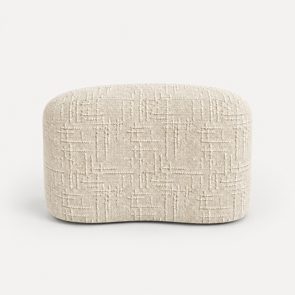OVO Cream Pouf 60 cm Woven Velvet - Image 3