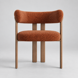 Set of 2 Small OREN Terracotta Embossed Velvet Armchairs - Image 2