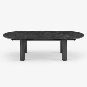 SILVA Black Marble, Black Legs, Extendable Dining Table, 180cm - Image 3