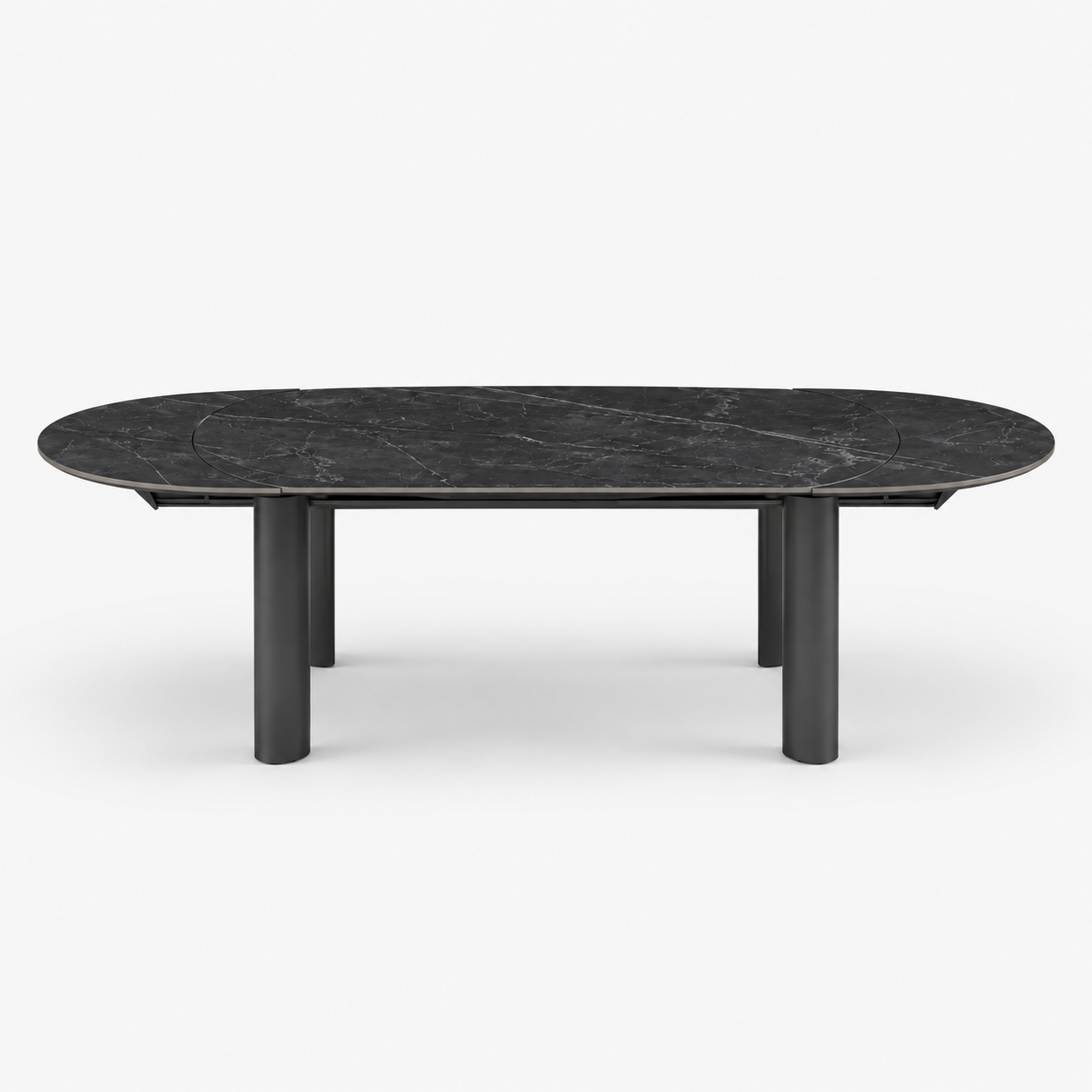 SILVA Black Marble, Black Legs, Extendable Dining Table, 180cm - Image 3
