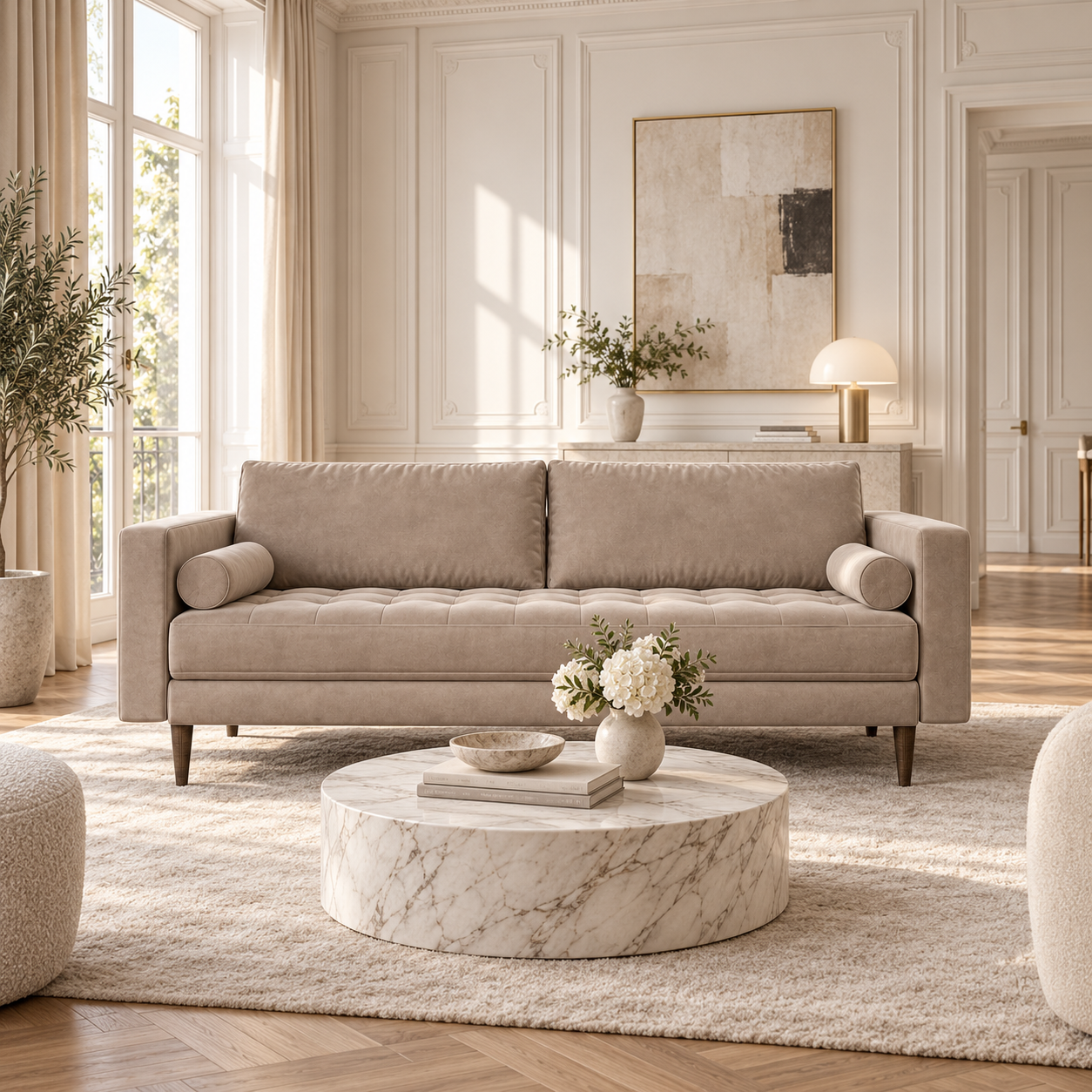 JAKOB 3-seater Velvet Sofa - Image 2