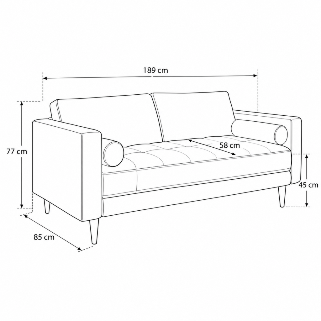 JAKOB 3-seater Velvet Sofa