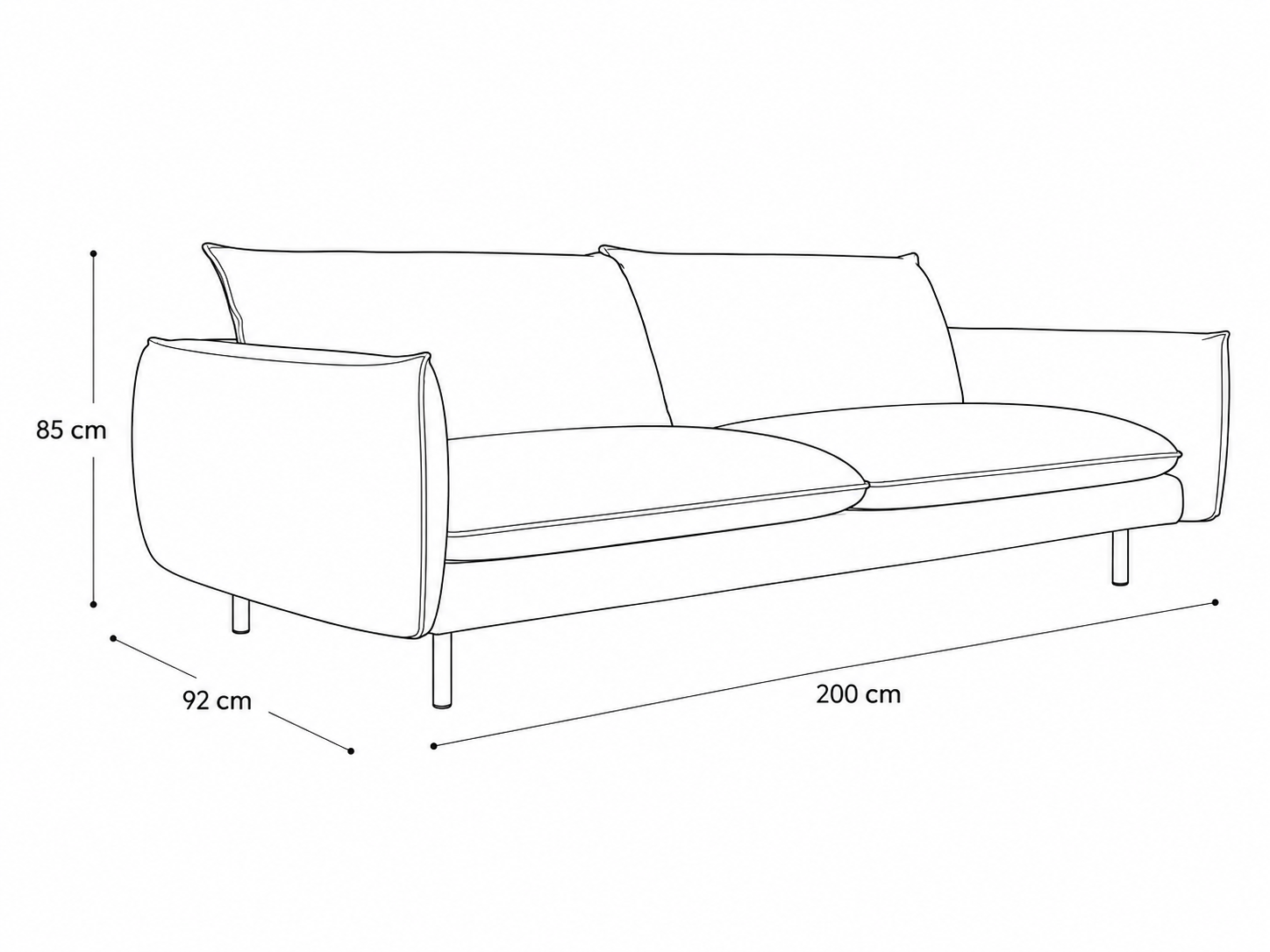 ISAK 3-seater Velvet Sofa - Image 6