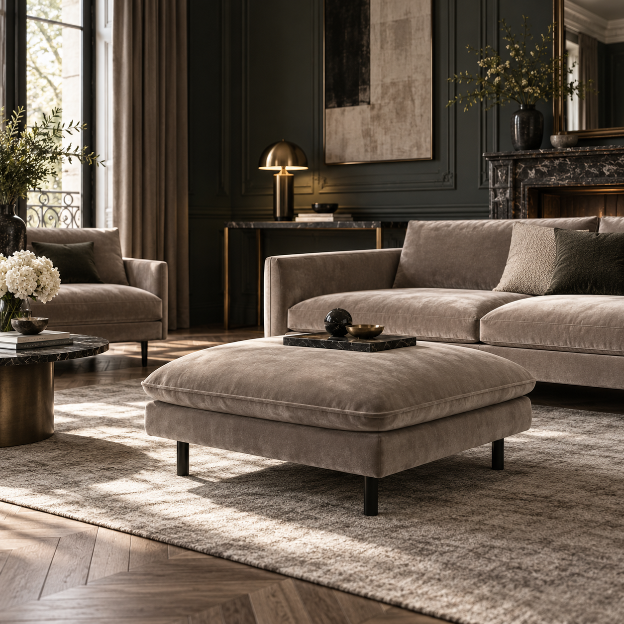 ISAK Velvet Pouf - Image 2