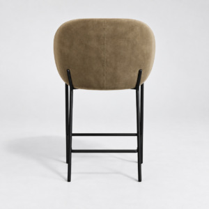 Set of 2 Luca Velvet Stools with Black Legs - Image 5