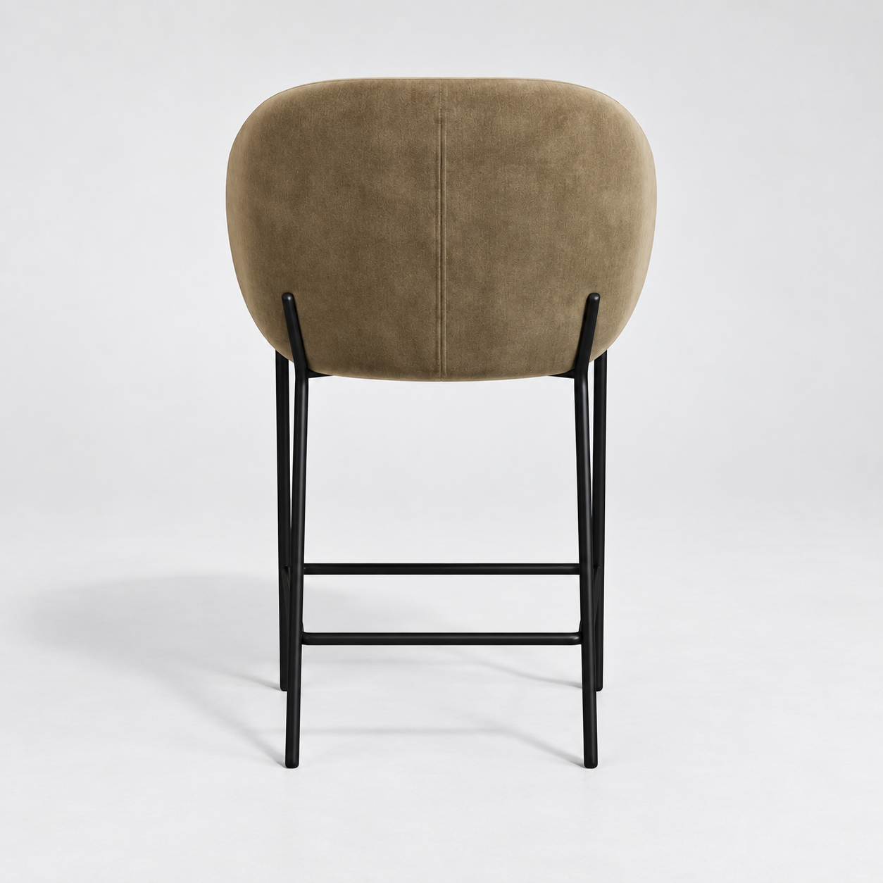 Set of 2 Luca Velvet Stools with Black Legs - Image 5